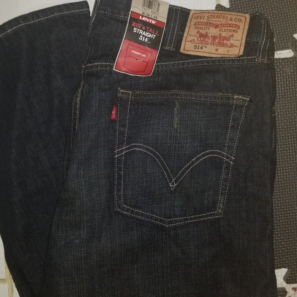 Levis 514 Big & Tall Slim & Straight NEW 36 INSEAM